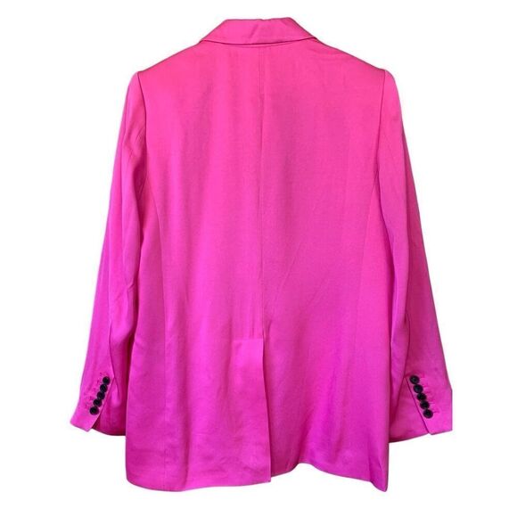 A.L.C. Bishop Il Peak Lapel Satin Blazer in Hot Pink Size 8 - Picture 5 of 12